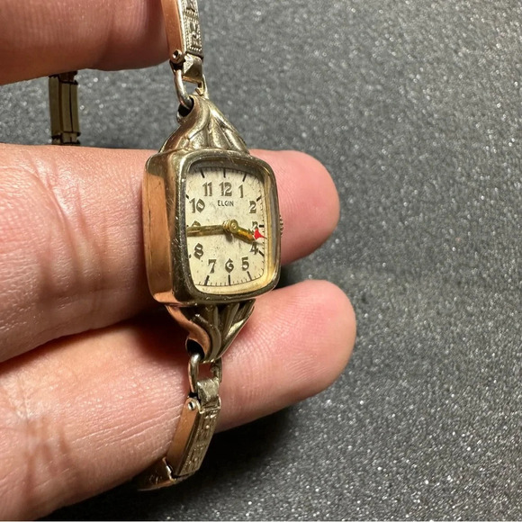 Vintage Elgin Ladies Watch Art Deco 10k Gold Filled Mechanical Wind Up Working - Picture 3 of 9